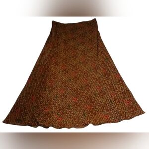 🌾JM Collection Multicolor Patterned A-Line Skirt